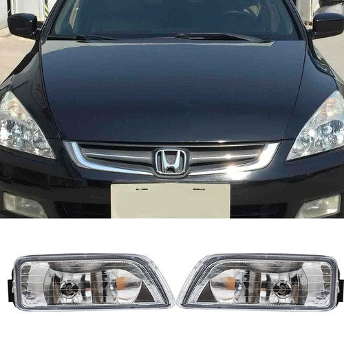 Pair Clear Bumper Driving Fog Light Kit For Honda Accord 4DR Sedan 2003-2007