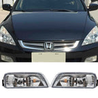 Pair Clear Bumper Driving Fog Light Kit For Honda Accord 4DR Sedan 2003-2007