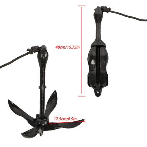 2-Pack Black Folding 7.05LB Fits For Grapnel Boat Kayak Marine Anchor Set