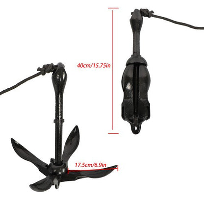2-Pack Black Folding 7.05LB Fits For Grapnel Boat Kayak Marine Anchor Set