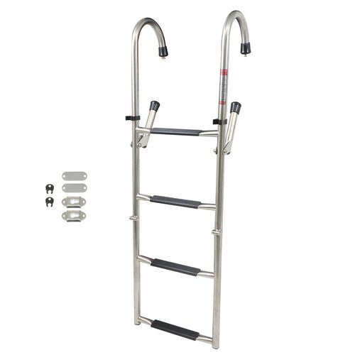 New Stainless Steel Folding Telescoping Ladder Dock Ladder 2 Step+2 Step USA