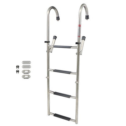 New Stainless Steel Folding Telescoping Ladder Dock Ladder 2 Step+2 Step USA
