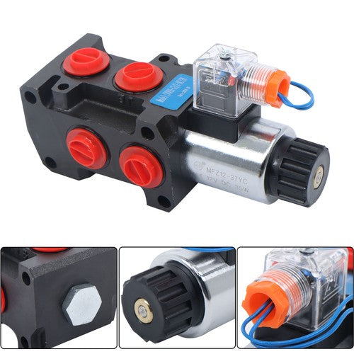 13GPM Hydraulic Adjustable Variable Flow Control Valve 6 Port 12V DC