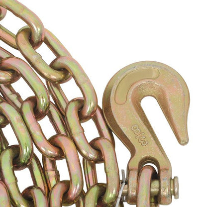 2pcs Transport Bundle Chain Steel Gold 7100lbs G80 3/8in×20ft Heavy Duty W/Hooks