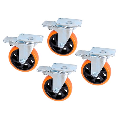 5 inch Swivel Caster Wheels with Dual Locking, Heavy Duty Castors Set of 4