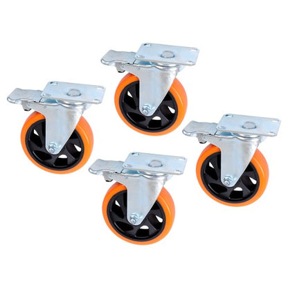 5 inch Swivel Caster Wheels with Dual Locking, Heavy Duty Castors Set of 4
