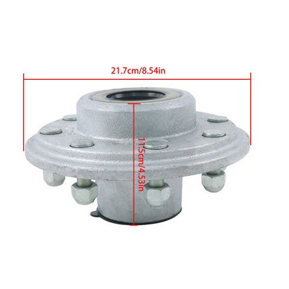 Pre-Assembled 8-Lug 6.5" Galvanized Trailer Hub Kit Fit For 7,000lb #42 Trailer