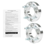 Wheel Flange 1" 4x101.6mm Hub Bore 62mm Thread Size 1/2"x20 Silver 2Pcs
