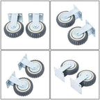 4 pieces of gray PU straight wheel polyurethane swivel wheels 2 straight wheels