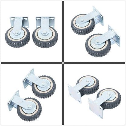 4 pieces of gray PU straight wheel polyurethane swivel wheels 2 straight wheels