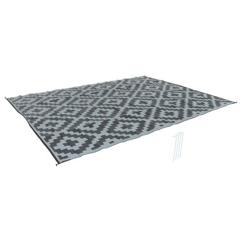 Outdoor Waterproof 9x12FT Black Gray Carpet Plastic Straw Rug For Camping Deck