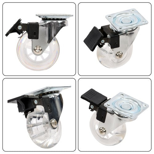 2 Inch Caster Wheels Set of 4 Heavy Duty Locking Casters with brake white