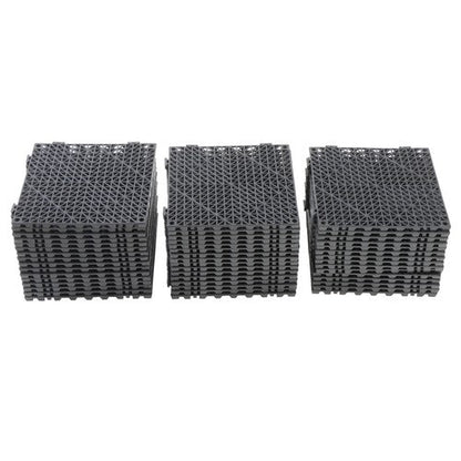 50Pack 12 x12in Interlocking Drainage Floor Tile Modular Interlocking Tile Black