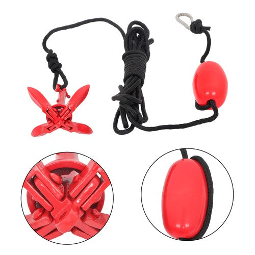 For PWC Canoe Jet Ski 2× New Marine Kayak Folding Anchor Kit 1.5Lb Red