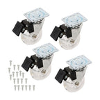 2 Inch Caster Wheels Set of 4 Heavy Duty Locking Casters with brake white