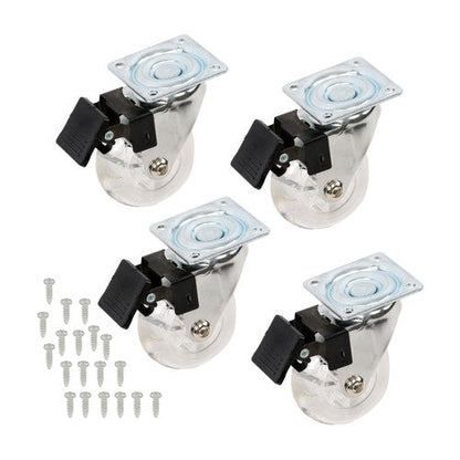 2 Inch Caster Wheels Set of 4 Heavy Duty Locking Casters with brake white