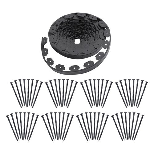 64pcs Anchoring Spik L-shaped 100FT Garden Edge Lawn Grass Stone Isolation Strip