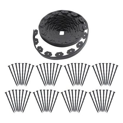 64pcs Anchoring Spik L-shaped 100FT Garden Edge Lawn Grass Stone Isolation Strip