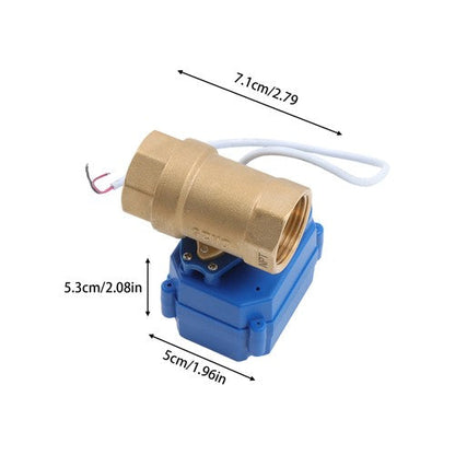 Solid Motorized Ball Valve 1in Standard Port Brass 9-24V NC Auto Return