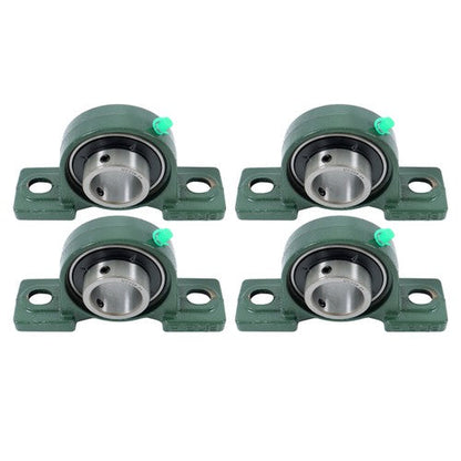 4 Pcs UCP208-24 Pillow Block Bearing Solid Base 1-1/2" Bore Self-Aligning