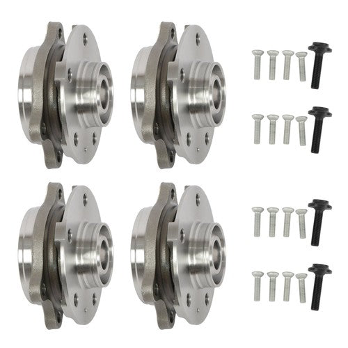 4pcs Wheel Hub Bearing Assembly Front/Rear For Audi A4 A5 A6 Q5 S4 S5 All Models