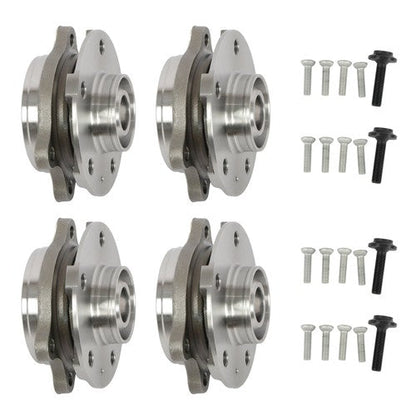 4pcs Wheel Hub Bearing Assembly Front/Rear For Audi A4 A5 A6 Q5 S4 S5 All Models
