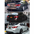 Rear Bumper Diffuser W/ LED Brake Light for 2014-2017 for Infiniti Q50 Black
