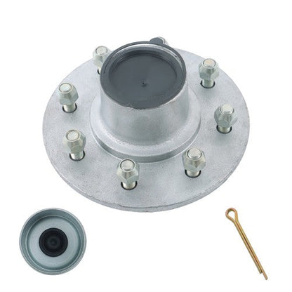 Pre-Assembled 8-Lug 6.5" Galvanized Trailer Hub Kit Fit For 7,000lb #42 Trailer