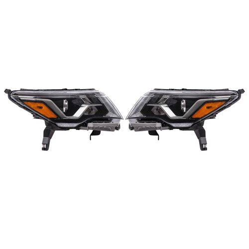 Pair Headlights Assembly Set For Nissan Pathfinder 2017-2020 Halogen W/LED DRL