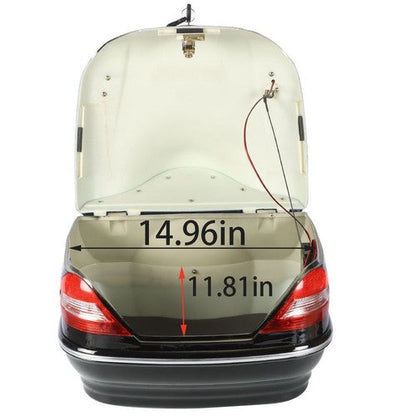 28L Universal Motorcycle Trunk Scooter Tail Box Helmet Luggage Case w/Tail Light