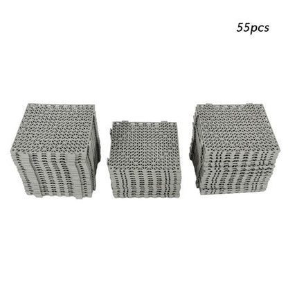 12x12Inch Interlocking Drainage Floor Tiles Modular Interlocking Tile 55Pcs Gray