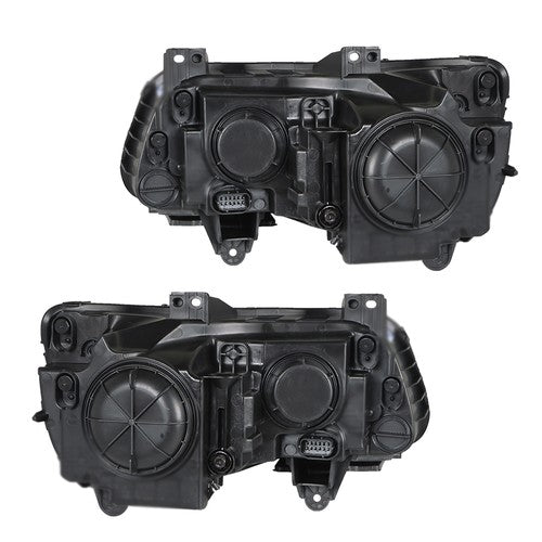Pair Headlights Headlamps Halogen Black  Clear Lens For Chrysler 300 2011-2014
