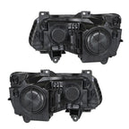 Pair Headlights Headlamps Halogen Black  Clear Lens For Chrysler 300 2011-2014
