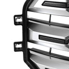 Front Upper Grille Brushed Satin Aluminum for Toyota Tundra 2022-2024 Platinum