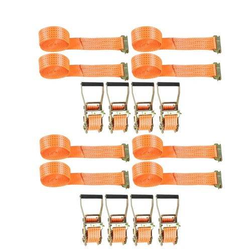 8 Set  E-Track Ratchet Straps 2" x15' 4400LB Tie Down USA