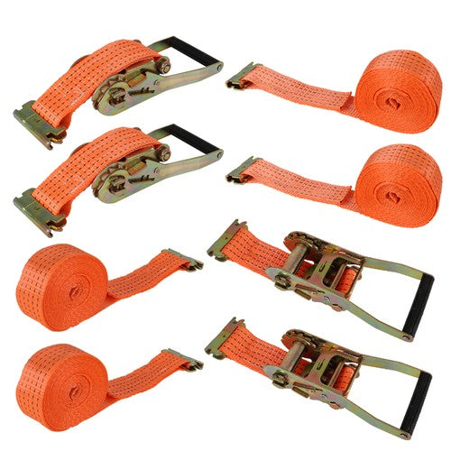 4PCS 15' E Track Ratchet Tie Down Strap Truck Trailer Enclosed Cargo Van Straps