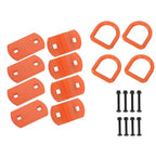 1/2" Thick Orange Bolt-On Forged D Ring 12000 LBS Break Strength (Pack of 4)