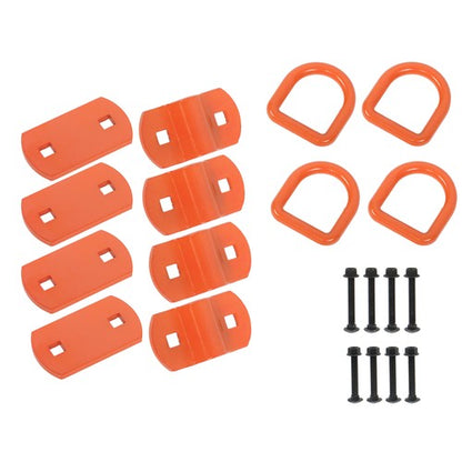 1/2" Thick Orange Bolt-On Forged D Ring 12000 LBS Break Strength (Pack of 4)