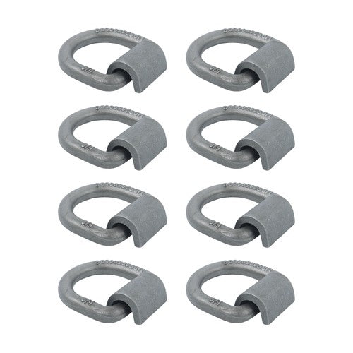 8 Pack 3/4" Heavy Duty Weld On Forged D Rings with Welding Clips, 26,500 lbs