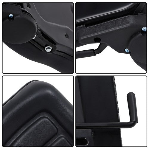 Universial Fold Seat  for Forklift Tractor with Adjustable Angle Back Slide New