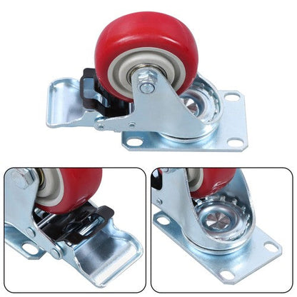 3 Inch Industrial Heavy Duty Swivel Caster Wheels with Brake Set of 4 Safety