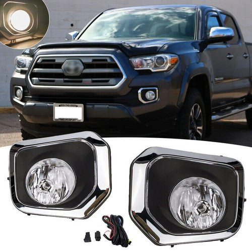 Front Halogen Fog Lights Lamps w/ Wiring for Toyota Tacoma SR SR5 2016-2022
