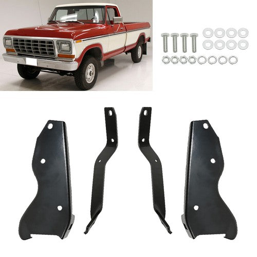 Rear Bumper Brackets Suitable For Ford F-100 F-250 F-350 1964-1979 Pickup Black