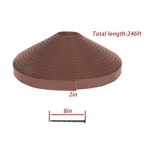 2 inches high 246 feet  Garden edge lawn grass stone isolation strip