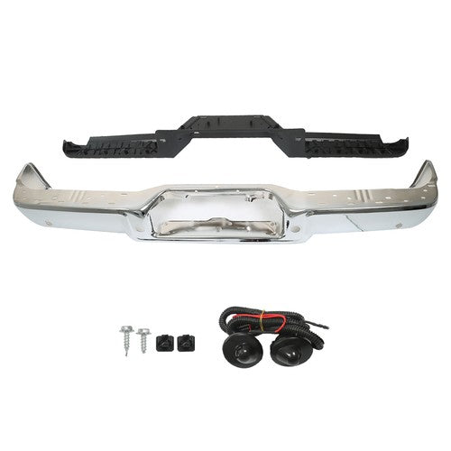 Rear Chrome Step Bumper Assembly For Ford F150 04-06 W/ Object Sensor Holes