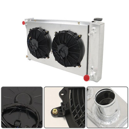 CC369 For Chevy C10/20/30 Pickup Suburban 1967 1968-72 4 Row Radiator+Fan Shroud