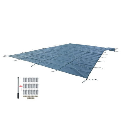 Inground Pool Cover Safety Fits Rectangle Swimming Pool Mesh Solid Pool Cover