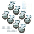 8 Pack 3 Inch Universal Caster Wheels Heavy Duty Casters with Side Brake Grey