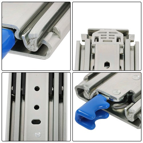 Locking Drawer Slides 12 Inch Full Extension & Lock 500 lb Load Capacity 1 Pair