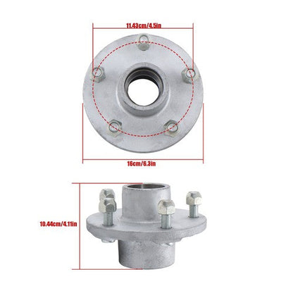 2 PACK 5-5''Galvanized Trailer Wheel Hub Assemblies For 3500 lbs #84 Trailer